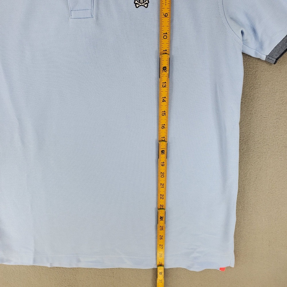 Psycho Bunny Polo Shirt Mens 5 Light Blue Pima Cotton Short Sleeve Contrast Trim - Picture 6 of 6